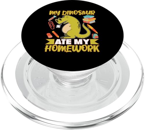 Mein Dinosaurier hat meine Hausaufgaben gegessen PopSockets PopGrip für MagSafe von Cute Comic Dinosaur Designs For Kids