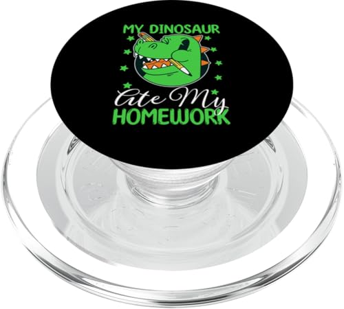 Mein Dinosaurier hat meine Hausaufgaben gegessen PopSockets PopGrip für MagSafe von Cute Comic Dinosaur Designs For Kids