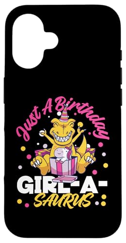 Nur ein Geburtstagsmädchen-A-Saurus Hülle für iPhone 16 von Cute Comic Dinosaur Designs For Kids