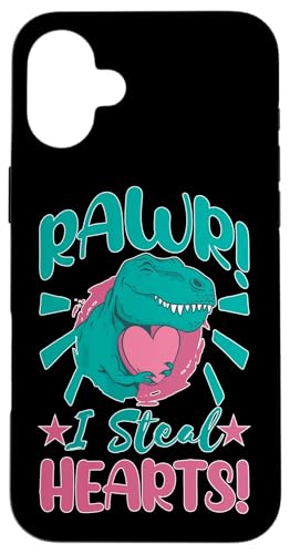 Roher! Ich stehle Herzen! Hülle für iPhone 16 Plus von Cute Comic Dinosaur Designs For Kids