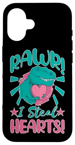 Roher! Ich stehle Herzen! Hülle für iPhone 16 Roher! Ich stehle Herzen! Hülle für iPhone 16 von Cute Comic Dinosaur Designs For Kids