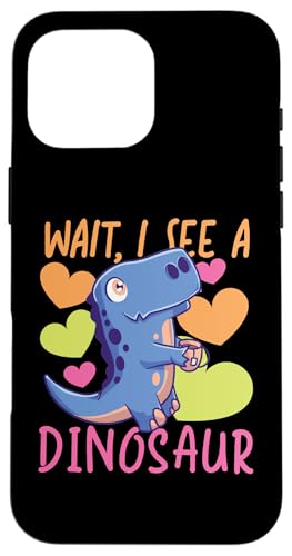 Warte, ich sehe einen Dinosaurier Hülle für iPhone 16 Pro Max von Cute Comic Dinosaur Designs For Kids