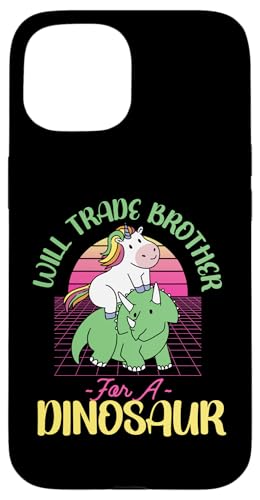 Will Trade Brother For A Dinosaurier Hülle für iPhone 15 von Cute Comic Dinosaur Designs For Kids