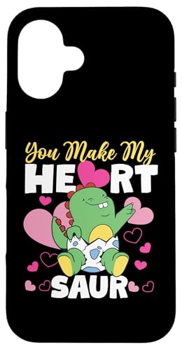 You Make My Heart Saur Dino für Mädchen und Jungen Hülle für iPhone 16 You Make My Heart Saur Dino für Mädchen und Jungen Hülle für iPhone 16 von Cute Comic Dinosaur Designs For Kids