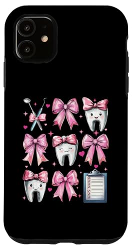 Coquette Bow Dental Assistant Dental Hygienist Zahnarzt Zahn Hülle für iPhone 11 Coquette Bow Dental Assistant Dental Hygienist Zahnarzt Zahn Hülle für iPhone 11 von Cute Coquette Dental Nurse Hygienist Dentist Gifts