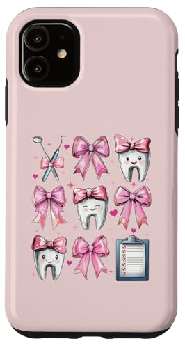 Coquette Bow Dental Assistant Dental Hygienist Zahnarzt Zahn Hülle für iPhone 11 Coquette Bow Dental Assistant Dental Hygienist Zahnarzt Zahn Hülle für iPhone 11 von Cute Coquette Dental Nurse Hygienist Dentist Gifts