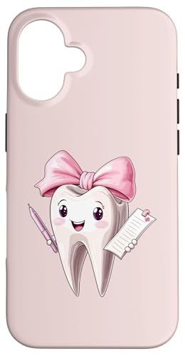 Coquette Bow Dental Assistant Dental Hygienist Zahnarzt Zahn Hülle für iPhone 16 Coquette Bow Dental Assistant Dental Hygienist Zahnarzt Zahn Hülle für iPhone 16 von Cute Coquette Dental Nurse Hygienist Dentist Gifts