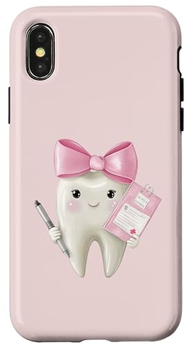 Coquette Bow Dental Hygieniker Dental Assistant Zahnarzt Zahn Hülle für iPhone X/XS von Cute Coquette Dental Nurse Hygienist Dentist Gifts