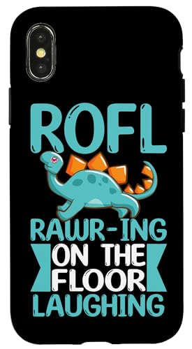 ROFL - Auf dem Boden liegender lachender Dino Hülle für iPhone X/XS ROFL - Auf dem Boden liegender lachender Dino Hülle für iPhone X/XS von Cute Dinosaur Family Outfits For Kids