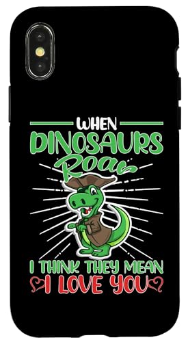 Wenn Dinosaurier brüllen, meinen sie wohl, dass ich dich liebe Hülle für iPhone X/XS Wenn Dinosaurier brüllen, meinen sie wohl, dass ich dich liebe Hülle für iPhone X/XS von Cute Dinosaur Family Outfits For Kids