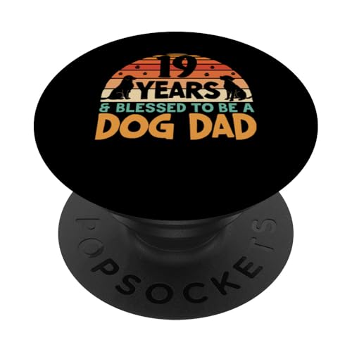 19 Jahre und Dog Dad! 19 Jahre alt, Geburtstag PopSockets Klebender PopGrip von Cute Dog Dad Birthday Design