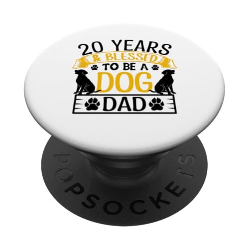 20 Jahre und Dog Dad! 20 Jahre alt, Geburtstag PopSockets Klebender PopGrip von Cute Dog Dad Birthday Design