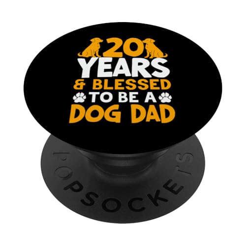 20 Jahre und Dog Dad! 20 Jahre alt, Geburtstag PopSockets Klebender PopGrip von Cute Dog Dad Birthday Design