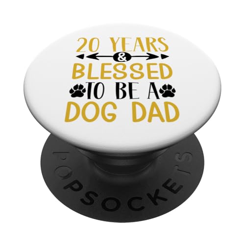 20 Jahre und Dog Dad! 20 Jahre alt, Geburtstag PopSockets Klebender PopGrip von Cute Dog Dad Birthday Design