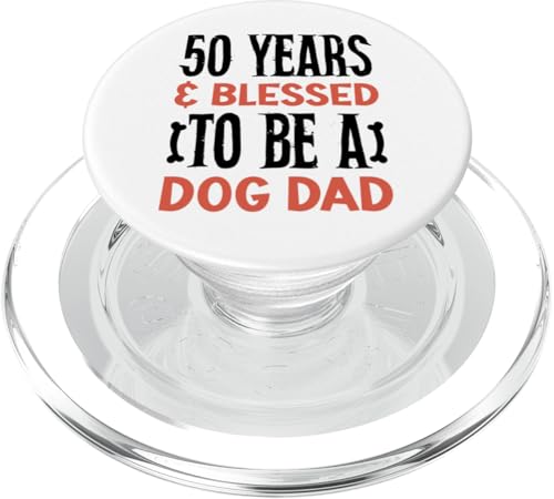 50 Jahre und Dog Dad! 50 Jahre alt, Geburtstag PopSockets PopGrip für MagSafe von Cute Dog Dad Birthday Design