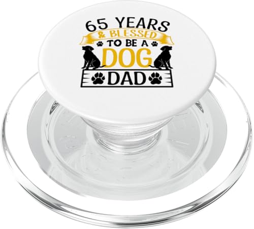 65 Jahre und Dog Dad! 65 Jahre alt, Geburtstag PopSockets PopGrip für MagSafe von Cute Dog Dad Birthday Design