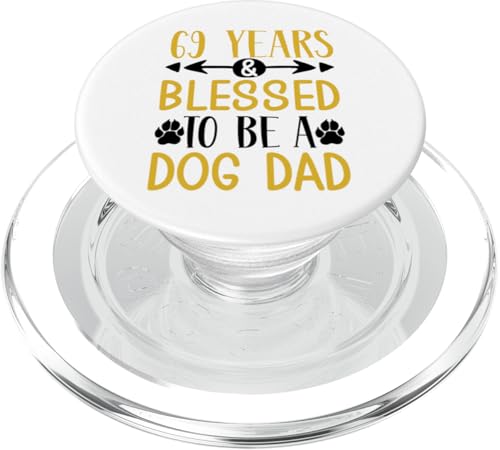 69 Jahre und Dog Dad! 69 Jahre alt, Geburtstag PopSockets PopGrip für MagSafe von Cute Dog Dad Birthday Design