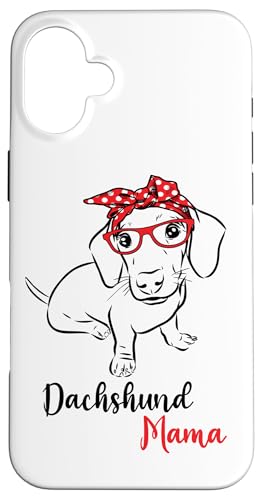 Cute Red Bandana Glasses Mom Lover Dachshund Mama Hülle für iPhone 16 Plus von Cute Doxie Weiner Dog Gifts Shirts & Hoodies