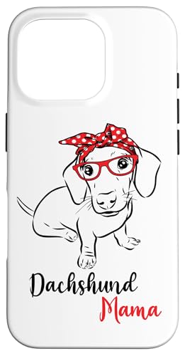 Cute Red Bandana Glasses Mom Lover Dachshund Mama Hülle für iPhone 16 Pro Cute Red Bandana Glasses Mom Lover Dachshund Mama Hülle für iPhone 16 Pro von Cute Doxie Weiner Dog Gifts Shirts & Hoodies