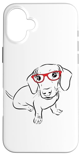 Funny Illustration Red Glasses Hipster Nerd Dachshund Lover Hülle für iPhone 16 Plus Funny Illustration Red Glasses Hipster Nerd Dachshund Lover Hülle für iPhone 16 Plus von Cute Doxie Weiner Dog Gifts Shirts & Hoodies