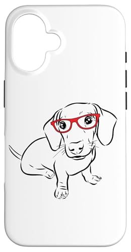 Funny Illustration Red Glasses Hipster Nerd Dachshund Lover Hülle für iPhone 16 Funny Illustration Red Glasses Hipster Nerd Dachshund Lover Hülle für iPhone 16 von Cute Doxie Weiner Dog Gifts Shirts & Hoodies