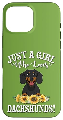 Funny Just A Girl Who Loves Black Dachshund Lover Hülle für iPhone 16 Pro Max Funny Just A Girl Who Loves Black Dachshund Lover Hülle für iPhone 16 Pro Max von Cute Doxie Weiner Dog Gifts Shirts & Hoodies