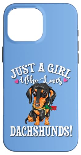Funny Just A Girl Who Loves Black Dachshund Lover Hülle für iPhone 16 Pro Max Funny Just A Girl Who Loves Black Dachshund Lover Hülle für iPhone 16 Pro Max von Cute Doxie Weiner Dog Gifts Shirts & Hoodies