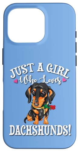 Funny Just A Girl Who Loves Black Dachshund Lover Hülle für iPhone 16 Pro Funny Just A Girl Who Loves Black Dachshund Lover Hülle für iPhone 16 Pro von Cute Doxie Weiner Dog Gifts Shirts & Hoodies