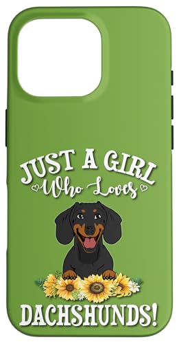 Funny Just A Girl Who Loves Black Dachshund Lover Hülle für iPhone 16 Pro Funny Just A Girl Who Loves Black Dachshund Lover Hülle für iPhone 16 Pro von Cute Doxie Weiner Dog Gifts Shirts & Hoodies