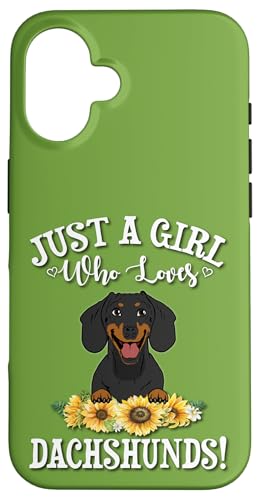 Funny Just A Girl Who Loves Black Dachshund Lover Hülle für iPhone 16 Funny Just A Girl Who Loves Black Dachshund Lover Hülle für iPhone 16 von Cute Doxie Weiner Dog Gifts Shirts & Hoodies