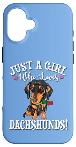 Funny Just A Girl Who Loves Black Dachshund Lover Hülle für iPhone 16 Funny Just A Girl Who Loves Black Dachshund Lover Hülle für iPhone 16 von Cute Doxie Weiner Dog Gifts Shirts & Hoodies
