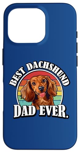Funny Retro Vintage Best Dad Long Haired Dachshund Lover Hülle für iPhone 16 Pro von Cute Doxie Weiner Dog Gifts Shirts & Hoodies