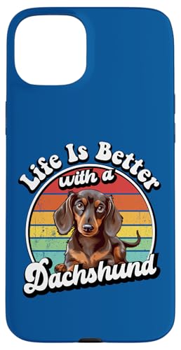 Funny Retro Vintage Life Is Better Brown Dachshund Lover Hülle für iPhone 15 Plus Funny Retro Vintage Life Is Better Brown Dachshund Lover Hülle für iPhone 15 Plus von Cute Doxie Weiner Dog Gifts Shirts & Hoodies