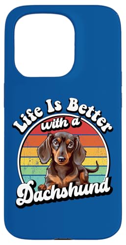 Funny Retro Vintage Life Is Better Brown Dachshund Lover Hülle für iPhone 15 Pro Funny Retro Vintage Life Is Better Brown Dachshund Lover Hülle für iPhone 15 Pro von Cute Doxie Weiner Dog Gifts Shirts & Hoodies