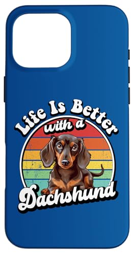 Funny Retro Vintage Life Is Better Brown Dachshund Lover Hülle für iPhone 16 Pro Max Funny Retro Vintage Life Is Better Brown Dachshund Lover Hülle für iPhone 16 Pro Max von Cute Doxie Weiner Dog Gifts Shirts & Hoodies