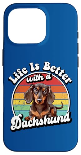Funny Retro Vintage Life Is Better Brown Dachshund Lover Hülle für iPhone 16 Pro Funny Retro Vintage Life Is Better Brown Dachshund Lover Hülle für iPhone 16 Pro von Cute Doxie Weiner Dog Gifts Shirts & Hoodies