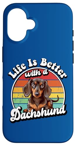 Funny Retro Vintage Life Is Better Brown Dachshund Lover Hülle für iPhone 16 Funny Retro Vintage Life Is Better Brown Dachshund Lover Hülle für iPhone 16 von Cute Doxie Weiner Dog Gifts Shirts & Hoodies