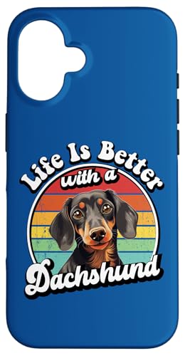 Funny Retro Vintage Life Is Better Dachshund Lover Hülle für iPhone 16 Funny Retro Vintage Life Is Better Dachshund Lover Hülle für iPhone 16 von Cute Doxie Weiner Dog Gifts Shirts & Hoodies