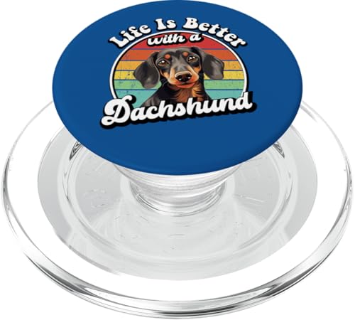 Funny Retro Vintage Life Is Better Dachshund Lover PopSockets PopGrip für MagSafe von Cute Doxie Weiner Dog Gifts Shirts & Hoodies