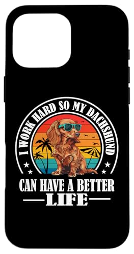 Funny Retro Vintage Work Hard Long Haired Dachshund Lover Hülle für iPhone 16 Pro Max Funny Retro Vintage Work Hard Long Haired Dachshund Lover Hülle für iPhone 16 Pro Max von Cute Doxie Weiner Dog Gifts Shirts & Hoodies