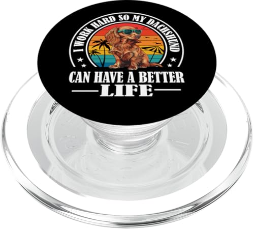 Funny Retro Vintage Work Hard Long Haired Dachshund Lover PopSockets PopGrip für MagSafe Funny Retro Vintage Work Hard Long Haired Dachshund Lover PopSockets PopGrip für MagSafe von Cute Doxie Weiner Dog Gifts Shirts & Hoodies