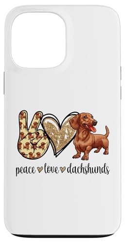 Funny Womens Peace Love Dachshunds Lover Hülle für iPhone 13 Pro Max Funny Womens Peace Love Dachshunds Lover Hülle für iPhone 13 Pro Max von Cute Doxie Weiner Dog Gifts Shirts & Hoodies