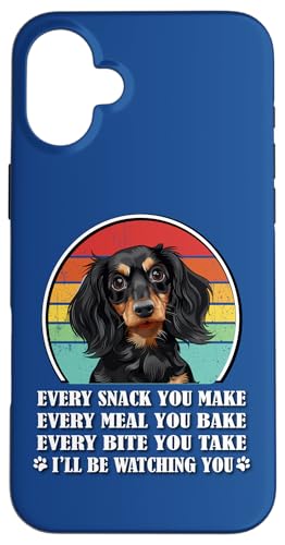Retro Vintage Every Snack Black Long Haired Dachshund Lover Hülle für iPhone 16 Plus von Cute Doxie Weiner Dog Gifts Shirts & Hoodies