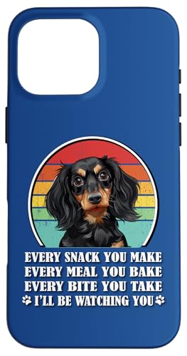 Retro Vintage Every Snack Black Long Haired Dachshund Lover Hülle für iPhone 16 Pro Max Retro Vintage Every Snack Black Long Haired Dachshund Lover Hülle für iPhone 16 Pro Max von Cute Doxie Weiner Dog Gifts Shirts & Hoodies