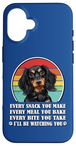 Retro Vintage Every Snack Black Long Haired Dachshund Lover Hülle für iPhone 16 Retro Vintage Every Snack Black Long Haired Dachshund Lover Hülle für iPhone 16 von Cute Doxie Weiner Dog Gifts Shirts & Hoodies