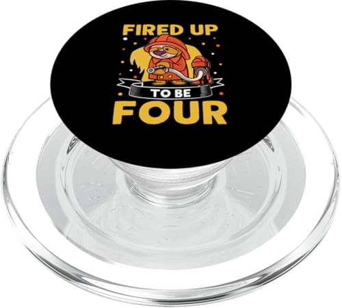 Feuerwehrmann: "Fired Up To Be Four Birthday" PopSockets PopGrip für MagSafe von Cute Fire Fighter Designs For Girls And Boys