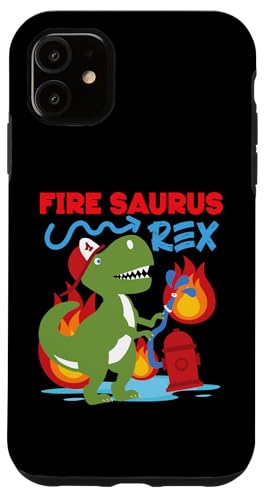 Fire Saurus Rex Feuerwehrmann Dinosaurier Hülle für iPhone 11 Fire Saurus Rex Feuerwehrmann Dinosaurier Hülle für iPhone 11 von Cute Fire Fighter Designs For Girls And Boys