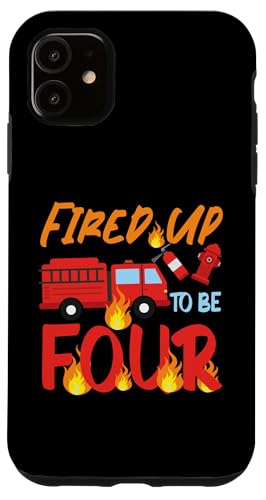 Fire Truck Geburtstagsdesign "Fired Up To Be Four" Hülle für iPhone 11 Fire Truck Geburtstagsdesign "Fired Up To Be Four" Hülle für iPhone 11 von Cute Fire Fighter Designs For Girls And Boys