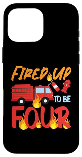 Fire Truck Geburtstagsdesign "Fired Up To Be Four" Hülle für iPhone 16 Pro Max Fire Truck Geburtstagsdesign "Fired Up To Be Four" Hülle für iPhone 16 Pro Max von Cute Fire Fighter Designs For Girls And Boys