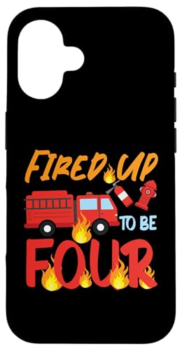 Fire Truck Geburtstagsdesign "Fired Up To Be Four" Hülle für iPhone 16 Fire Truck Geburtstagsdesign "Fired Up To Be Four" Hülle für iPhone 16 von Cute Fire Fighter Designs For Girls And Boys